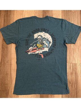Flo Grown Ride the waves surfing skeleton tshirt men’s size medium